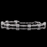 3.72 Carat Lab Grown Diamond Station Line Bracelet in 14K Pure Gold