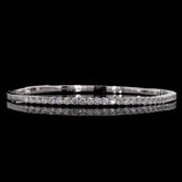 Straight Line Lab Grown Diamond Studded Bangle For Her