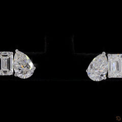 2.15 Ct Emerald and Pear Toi Et Moi Earring in 14k Gold