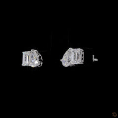 2.15 Ct Emerald and Pear Toi Et Moi Earring in 14k Gold