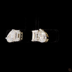 2.15 Ct Emerald and Pear Toi Et Moi Earring in 14k Gold