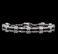 3.72 Carat Lab Grown Diamond Station Line Bracelet in 14K Pure Gold