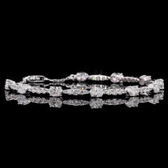 3.72 Carat Lab Grown Diamond Station Line Bracelet in 14K Pure Gold
