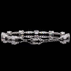 3.72 Carat Lab Grown Diamond Station Line Bracelet in 14K Pure Gold