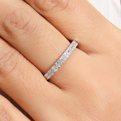Asscher Lab Grown Diamond Half Eternity Ring For Her