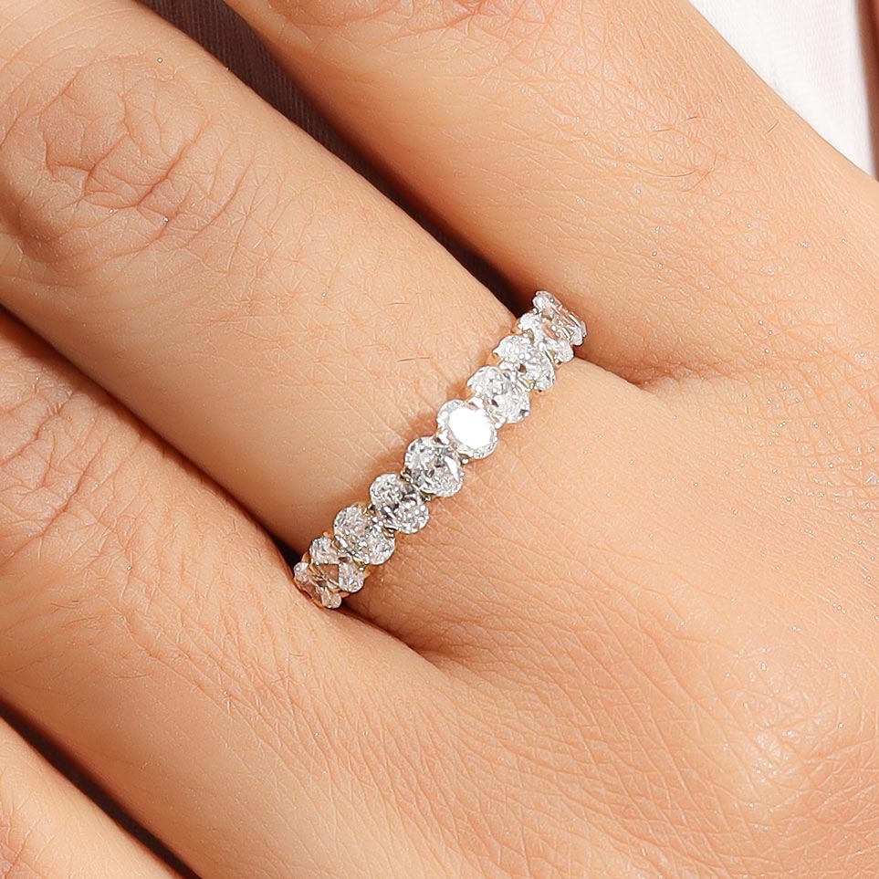 Oval Lab Diamond Half Eternity Ring
