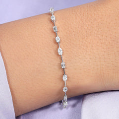 2.42 Multi Shape Lab Diamond Tennis Bracelets in 14K Gold