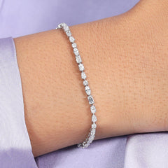 2.98 Carat Tennis Bracelets in 14K Gold with Multi Shape Diamond Studded
