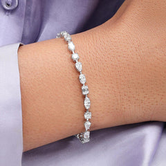 6.35 Ct Multi Shape Diamond Tennis Bracelets in 14K Gold