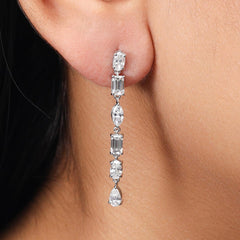 3.0 Carat Multi Shape Diamond Drop Earring in 14K Gold