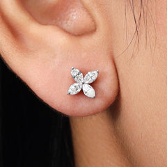 Marquise Lab Diamond Stud Earring For Women