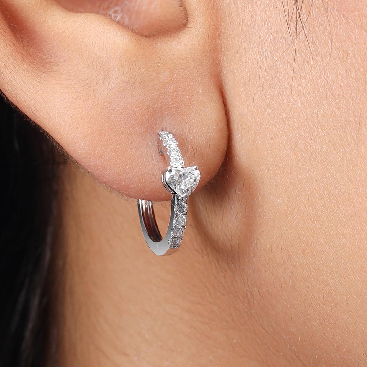 0.75 Ct Lab Diamond Huggies Earring Crafted in 14K Gold