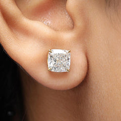 Cushion Lab Diamond Stud Earring Crafted in 14K Gold - Push Back