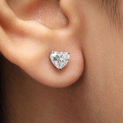 Heart Shape Stud Earring For Her in 14K Gold - Push Back