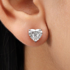 Heart Shape Stud Earring For Her in 14K Gold - Push Back