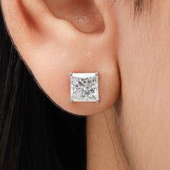Princess Diamond Push Back Stud Earring in 14K Gold - Lab Grown Diamond