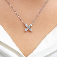 Marquise Diamond Butterfly 14K Gold Necklace
