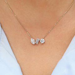 Lab Grown Diamond Contemporary Necklace  in 14K Gold
