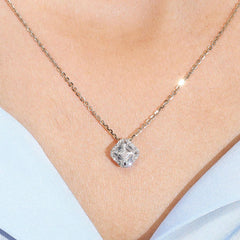 1.0Ct Lab Diamond Halo Set Necklace in 14K Gold For Women