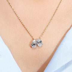 2.0Ct Toi Et Moi Necklace With Pear and Oval Diamond