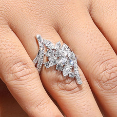3.28 Ct Multi Shape Designer Engagement Ring in 14K Gold