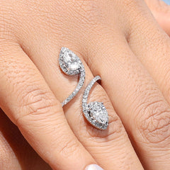 2.0 Carat  Bypass Engagement Ring in 14K Gold