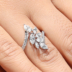 1.45 Ct Designer Bypass Engagement Ring in 14K Gold