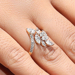 1.45 Ct Designer Bypass Engagement Ring in 14K Gold